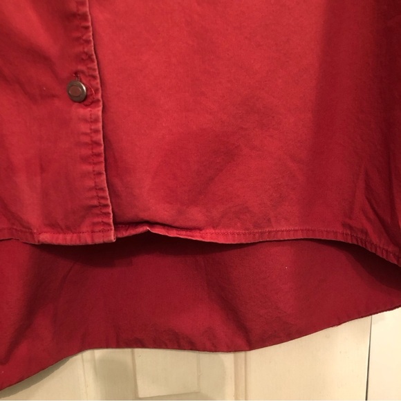 J Jill Button Front High Low hem Lace Trim Blouse Burnt Orange XS - Picture 5 of 6